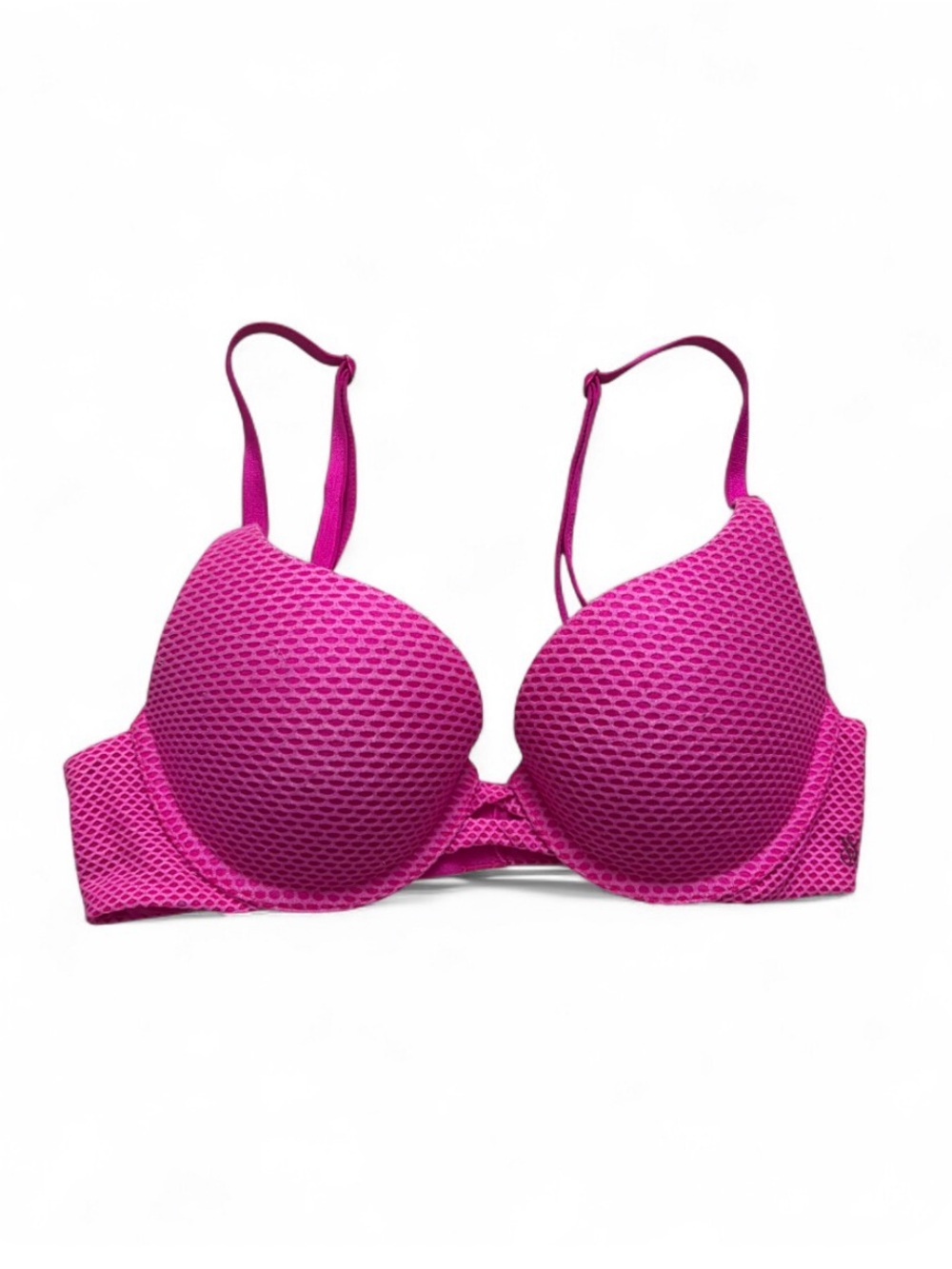 Victorias Secret Pink Mesh Perfect Shape Underwire Bra Size 32B